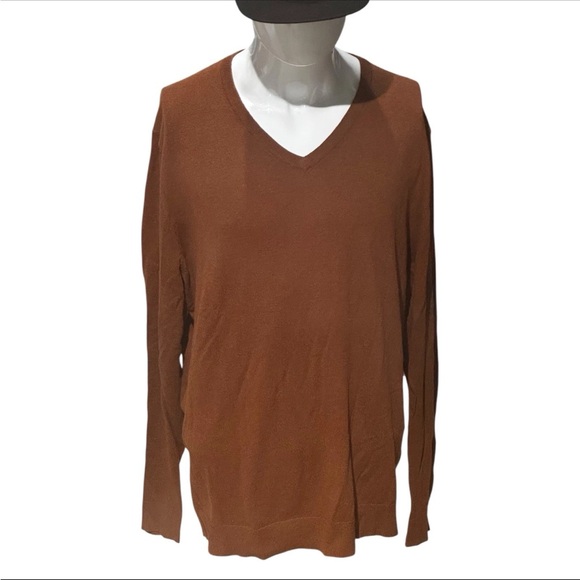 Alfani Sweater Mens Size: Extra Large Color: Brown V Neck Great Pullover - Picture 1 of 9